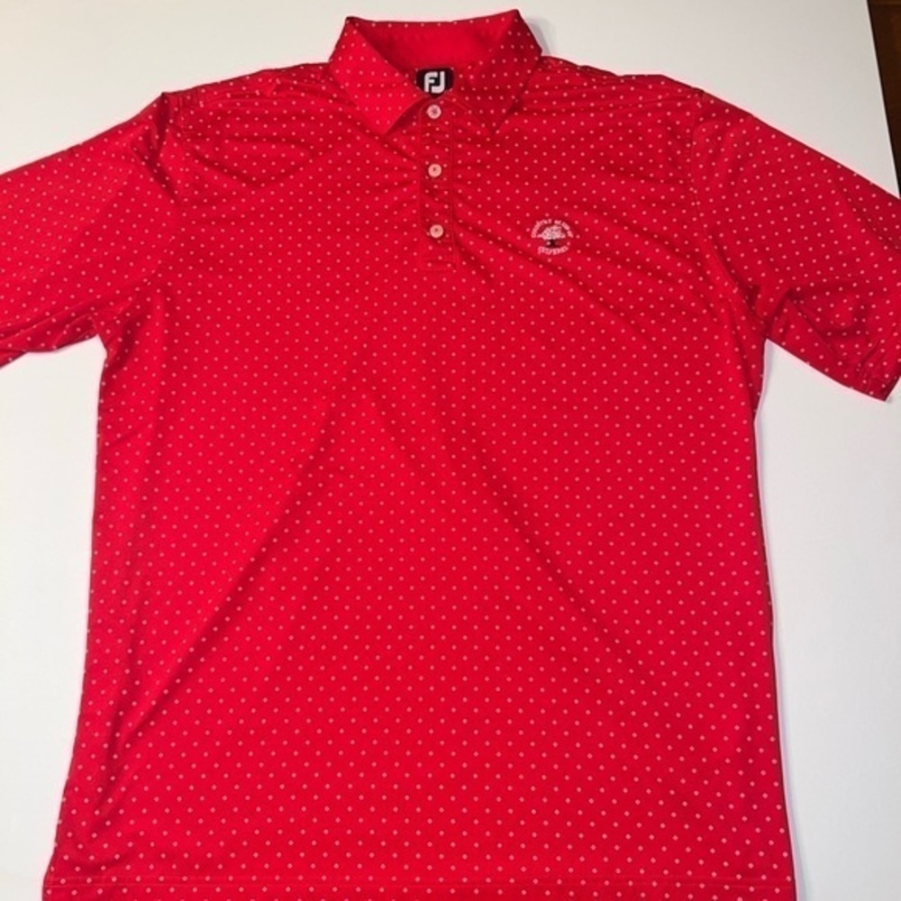 EUC FJ FootJoy Shirt Mens XL Red Paisley Lightweight Short Sleeve‎ Golf Polo (T)